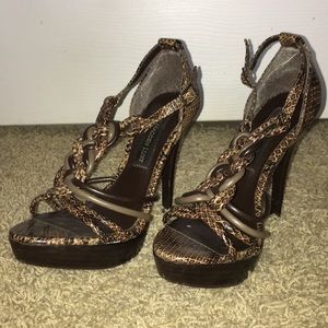 Snake skin patterned stilettos